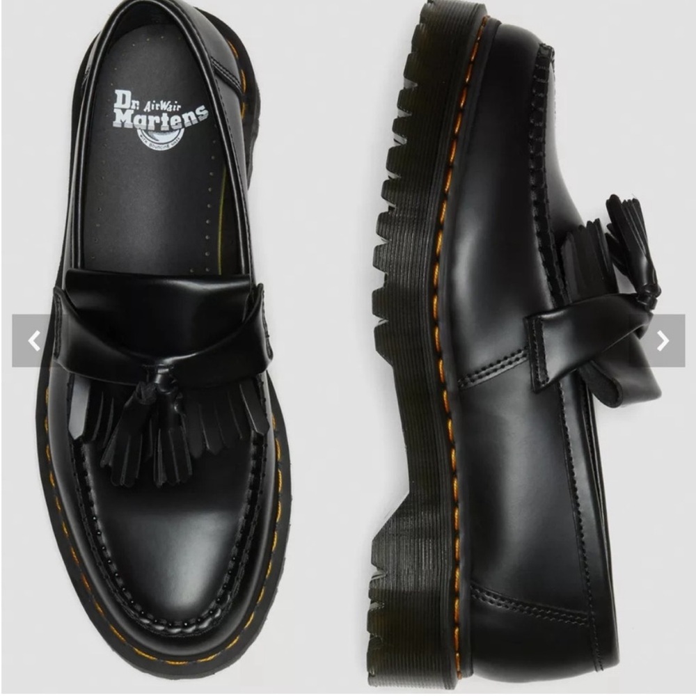 NEW Dr. Martens ADRIAN PLATFORM SMOOTH LEATHER TASSEL LOAFERS Women’s size 6
